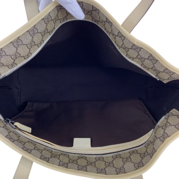 GUCCI GG Plus Beige Ivory Silver Hardware Tote Bag Shoulder - Picture 9 of 10